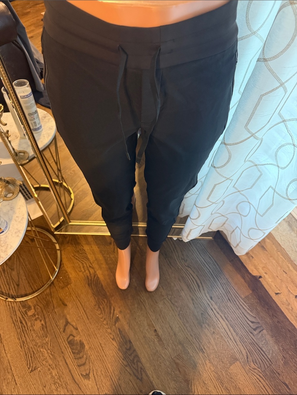 Athleta Black Drawcord Tapered Joggers